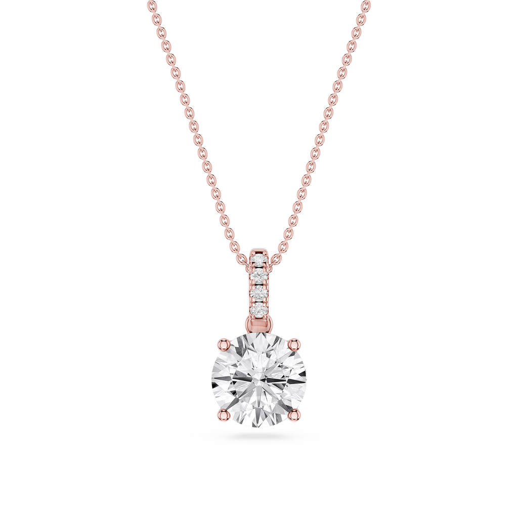 Round LGD Hidden Halo Pendant - 16 to 18 Inches