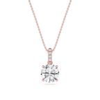 Round LGD Hidden Halo Pendant - 16 to 18 Inches