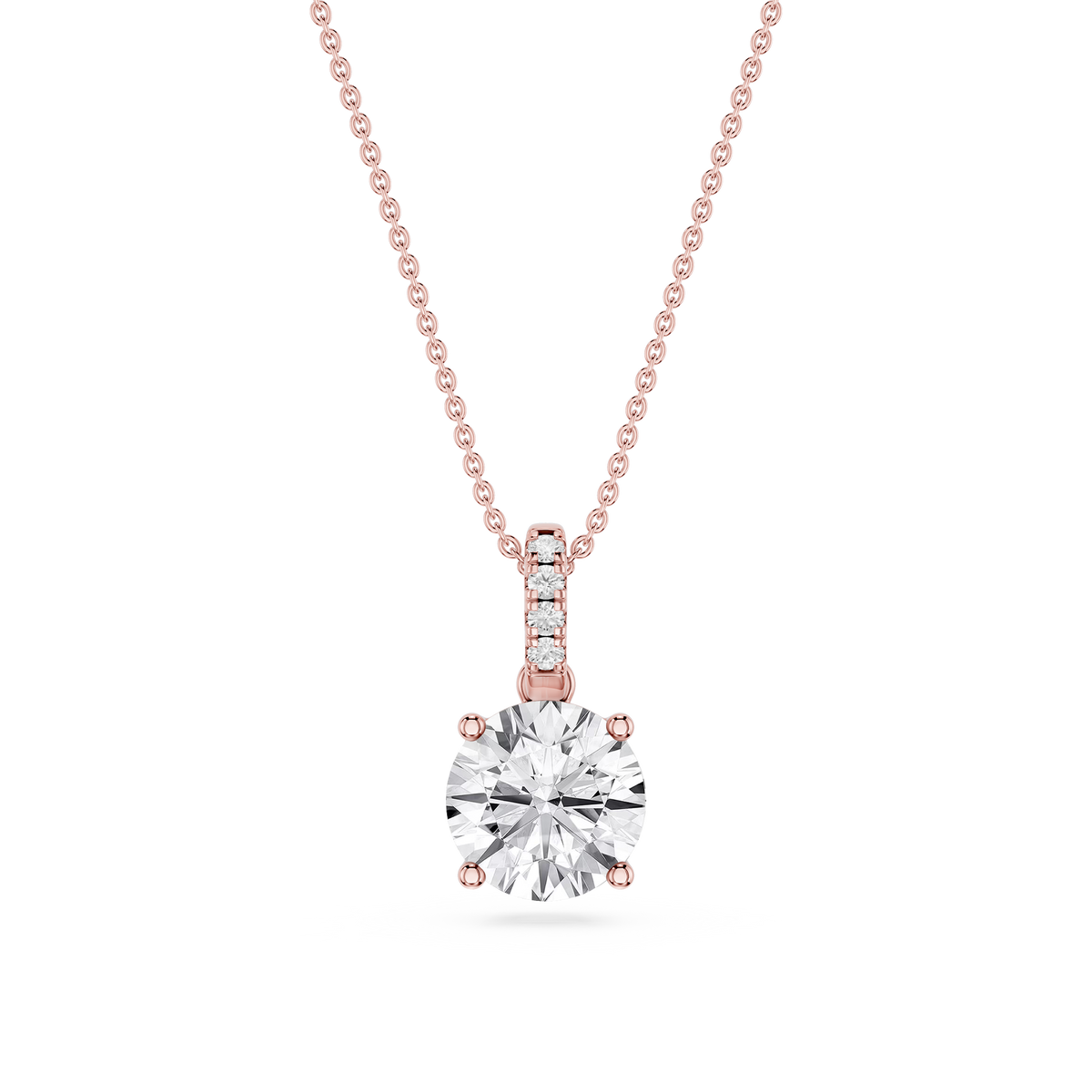Round LGD Hidden Halo Pendant - 16 to 18 Inches