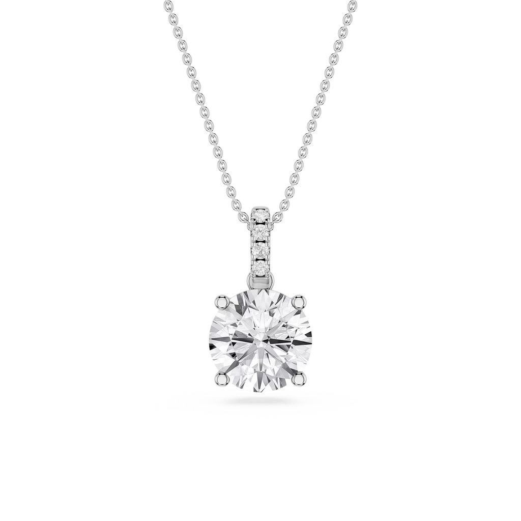 Round LGD Hidden Halo Pendant - 16 to 18 Inches