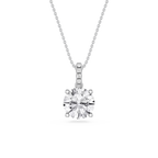 Round LGD Hidden Halo Pendant - 16 to 18 Inches