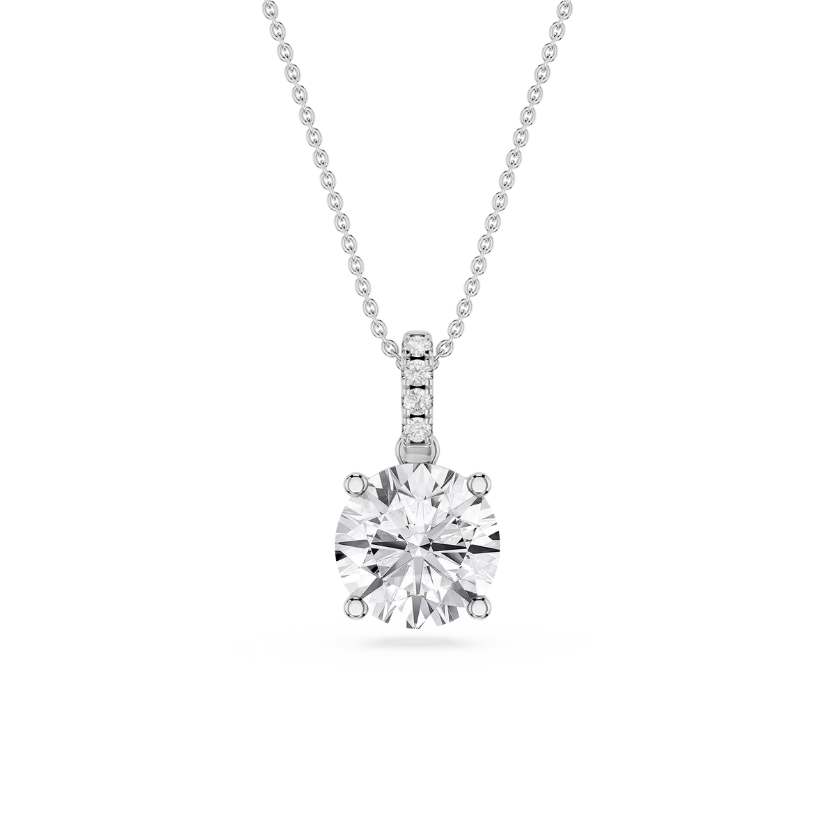 Round LGD Hidden Halo Pendant - 16 to 18 Inches