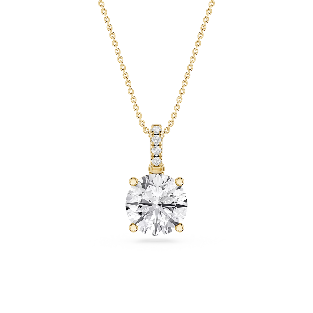 Round LGD Hidden Halo Pendant - 16 to 18 Inches