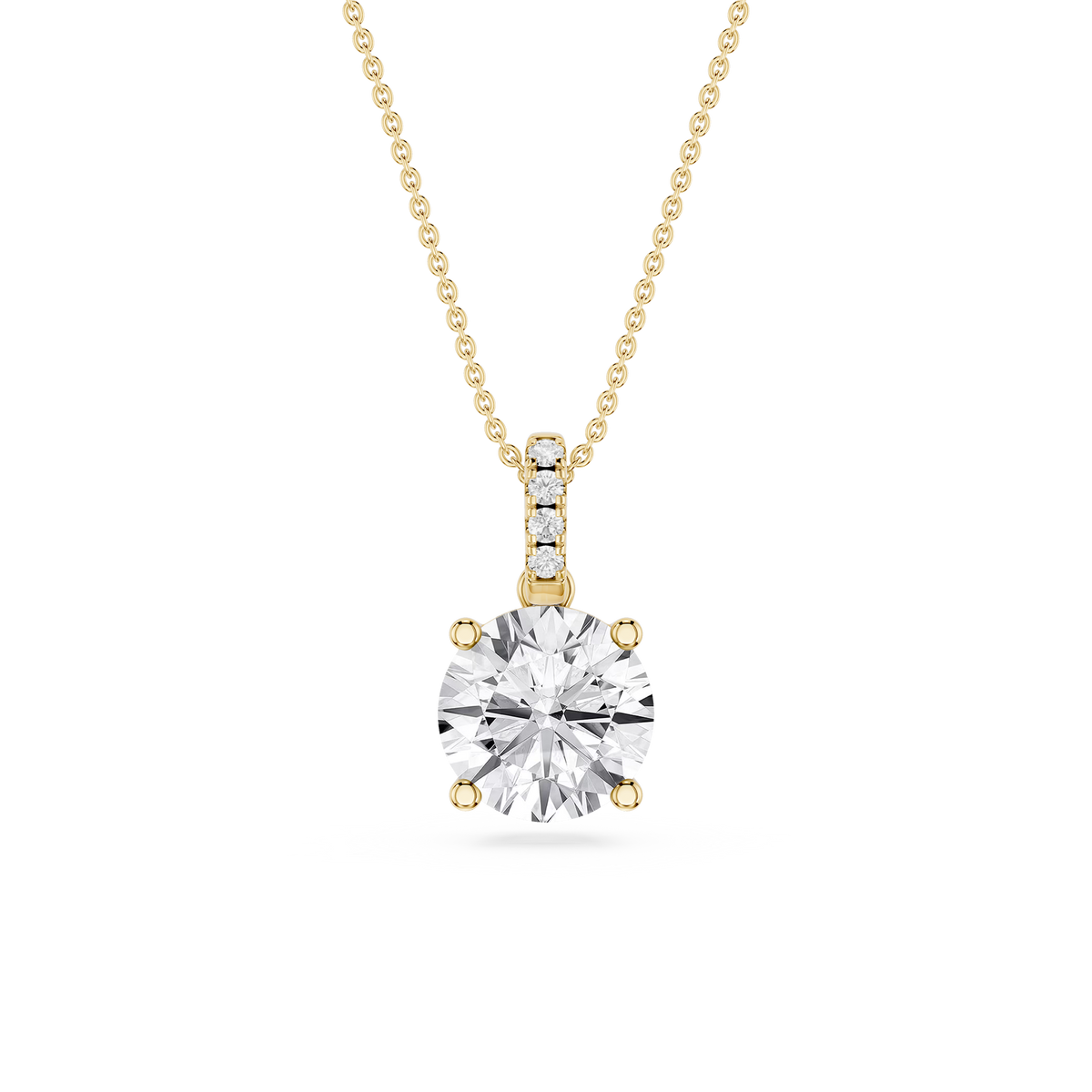 Round LGD Hidden Halo Pendant - 16 to 18 Inches