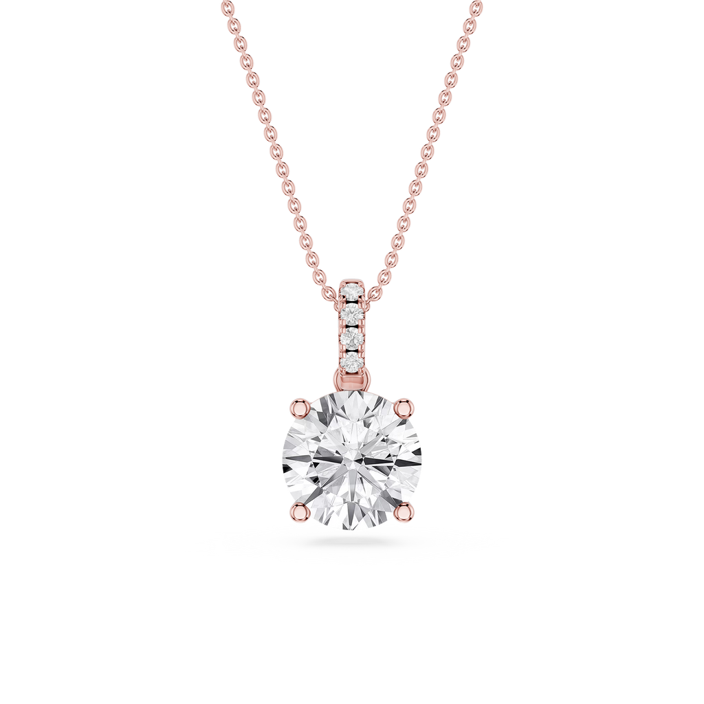 Round LGD Hidden Halo Pendant - 16 to 18 Inches