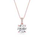 Round LGD Hidden Halo Pendant - 16 to 18 Inches