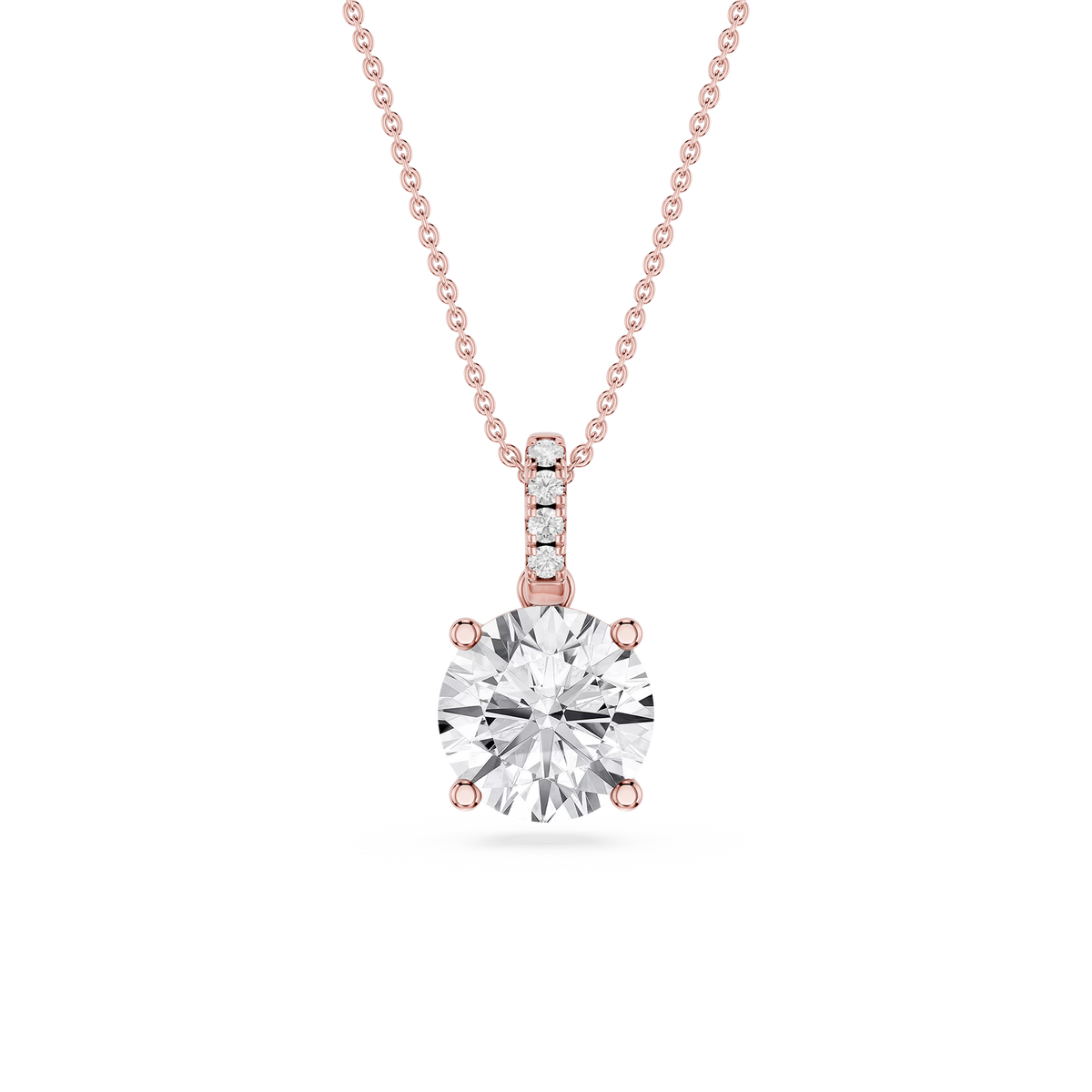 Round LGD Hidden Halo Pendant - 16 to 18 Inches