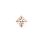 Round LGD Kite-Shaped Bezel Single Stud Earring - 14K Rose Gold / 2 ctw