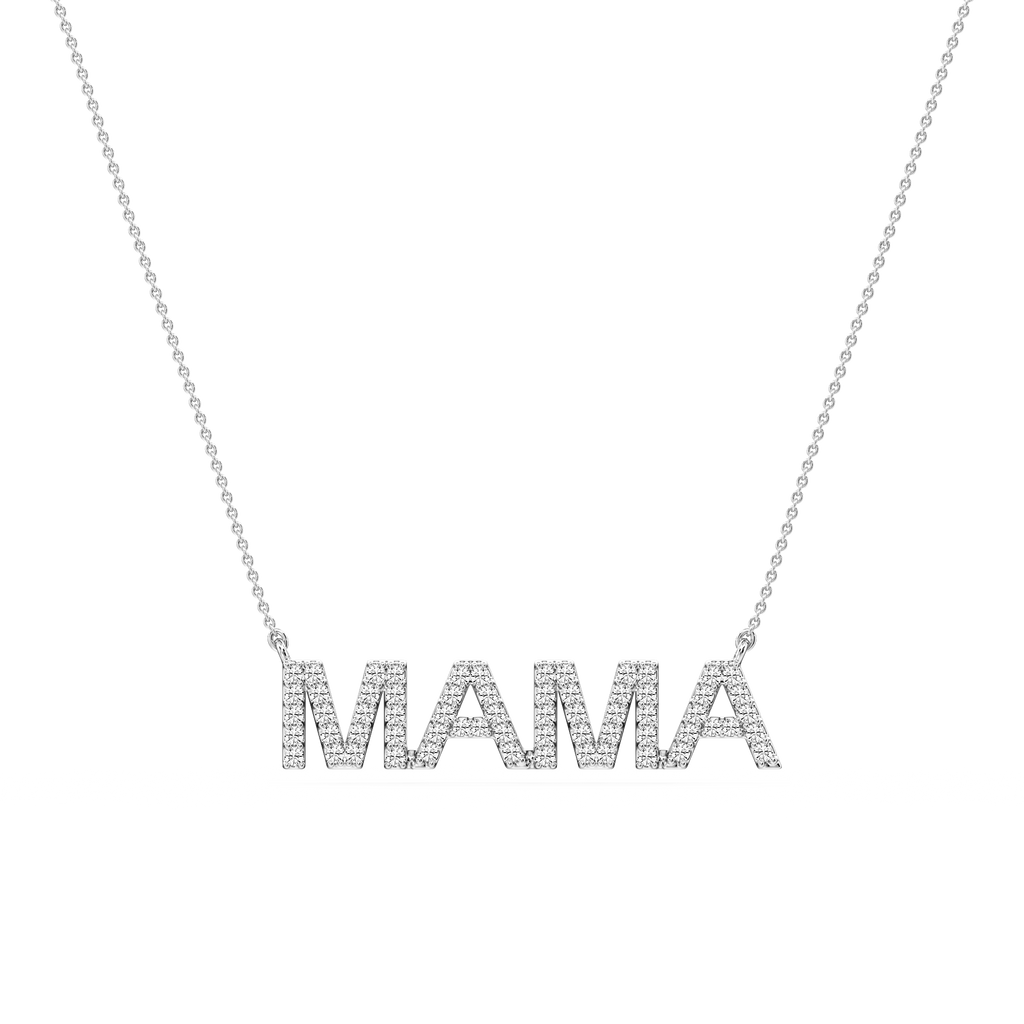 Round LGD Mama Block Letter Pendant - 16 to 18 Inches