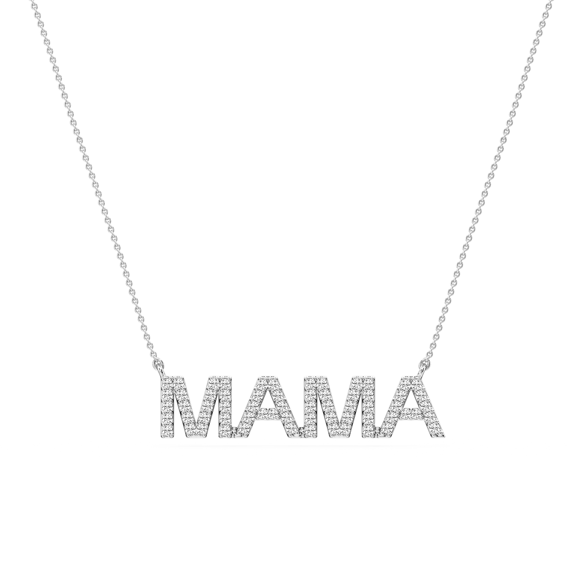 Round LGD Mama Block Letter Pendant - 16 to 18 Inches