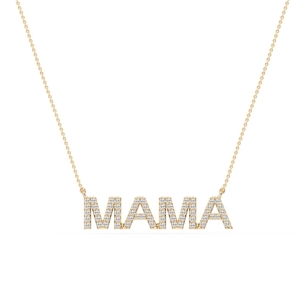 Round LGD Mama Block Letter Pendant - 16 to 18 Inches