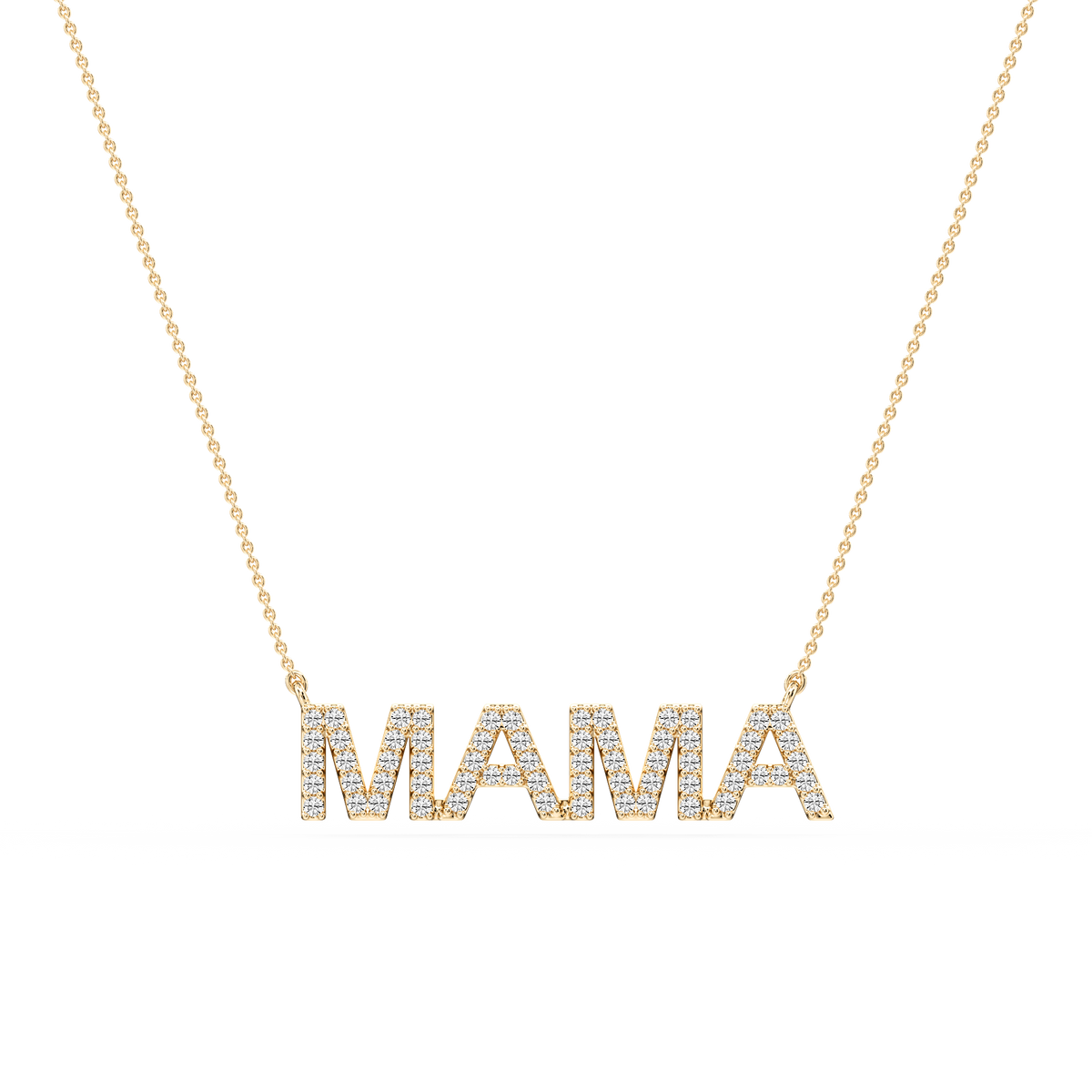 Round LGD Mama Block Letter Pendant - 16 to 18 Inches