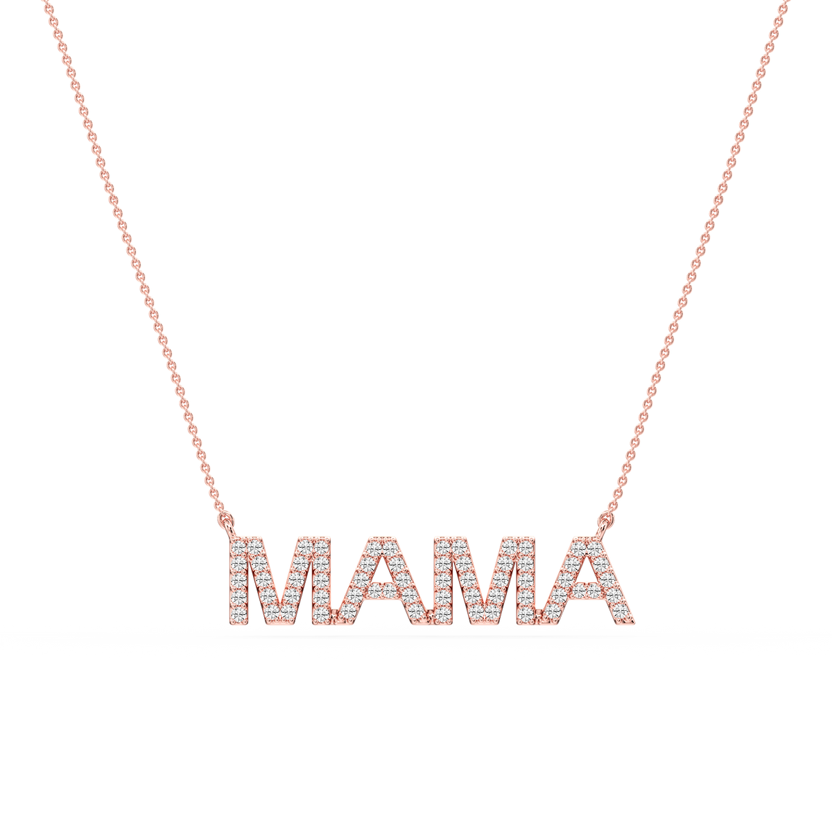 Round LGD Mama Block Letter Pendant - 16 to 18 Inches