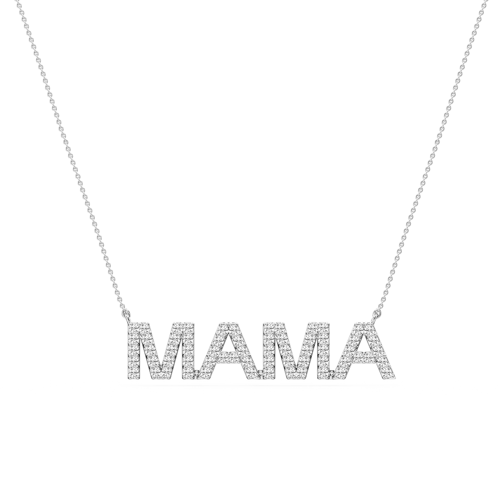 Round LGD Mama Block Letter Pendant - 16 to 18 Inches