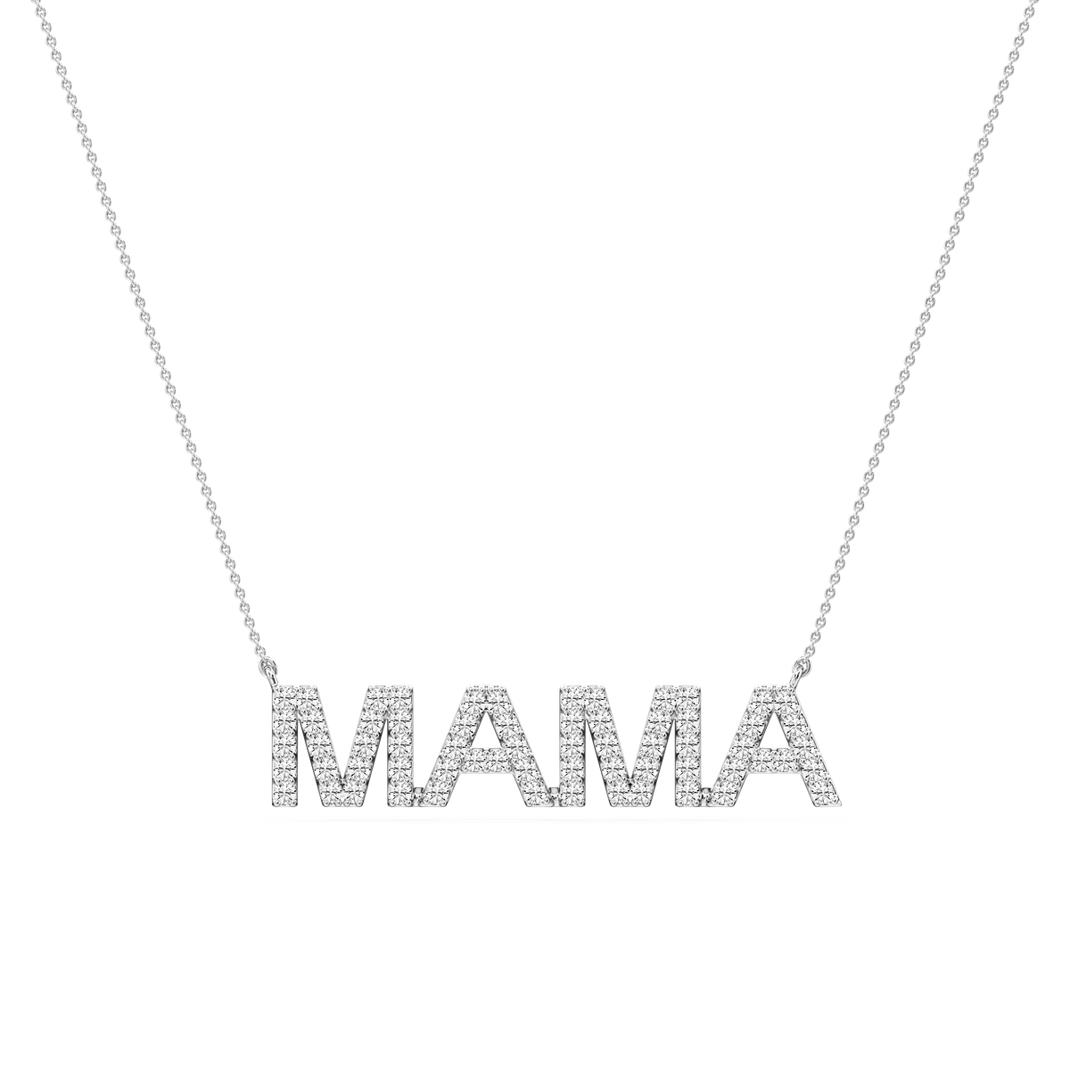 Round LGD Mama Block Letter Pendant - 16 to 18 Inches