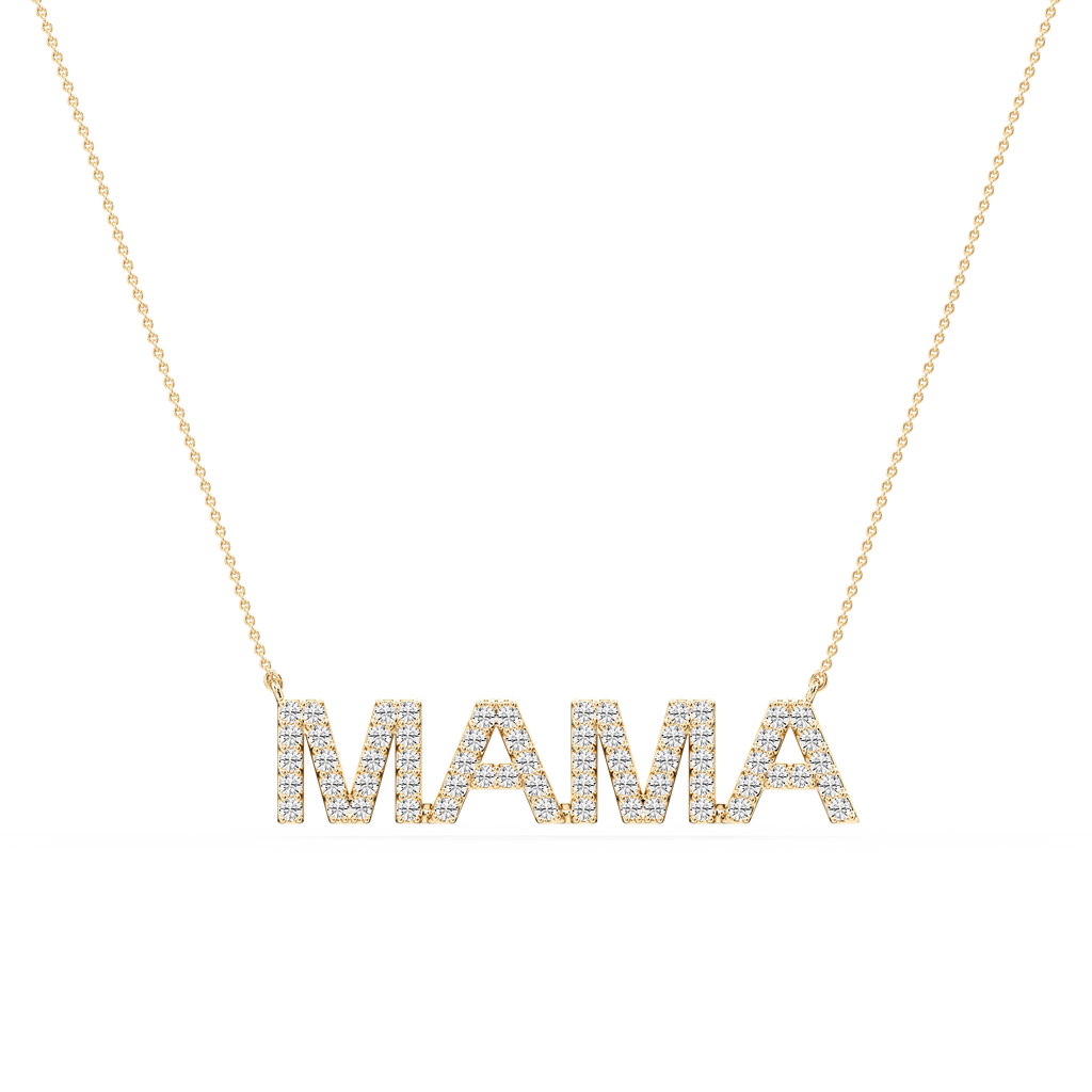 Round LGD Mama Block Letter Pendant - 16 to 18 Inches