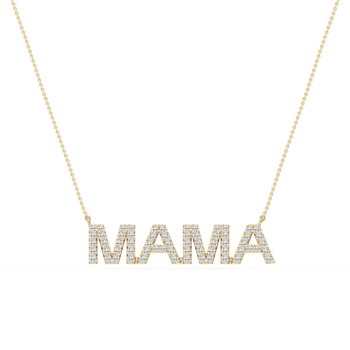 Round LGD Mama Block Letter Pendant - 16 to 18 Inches