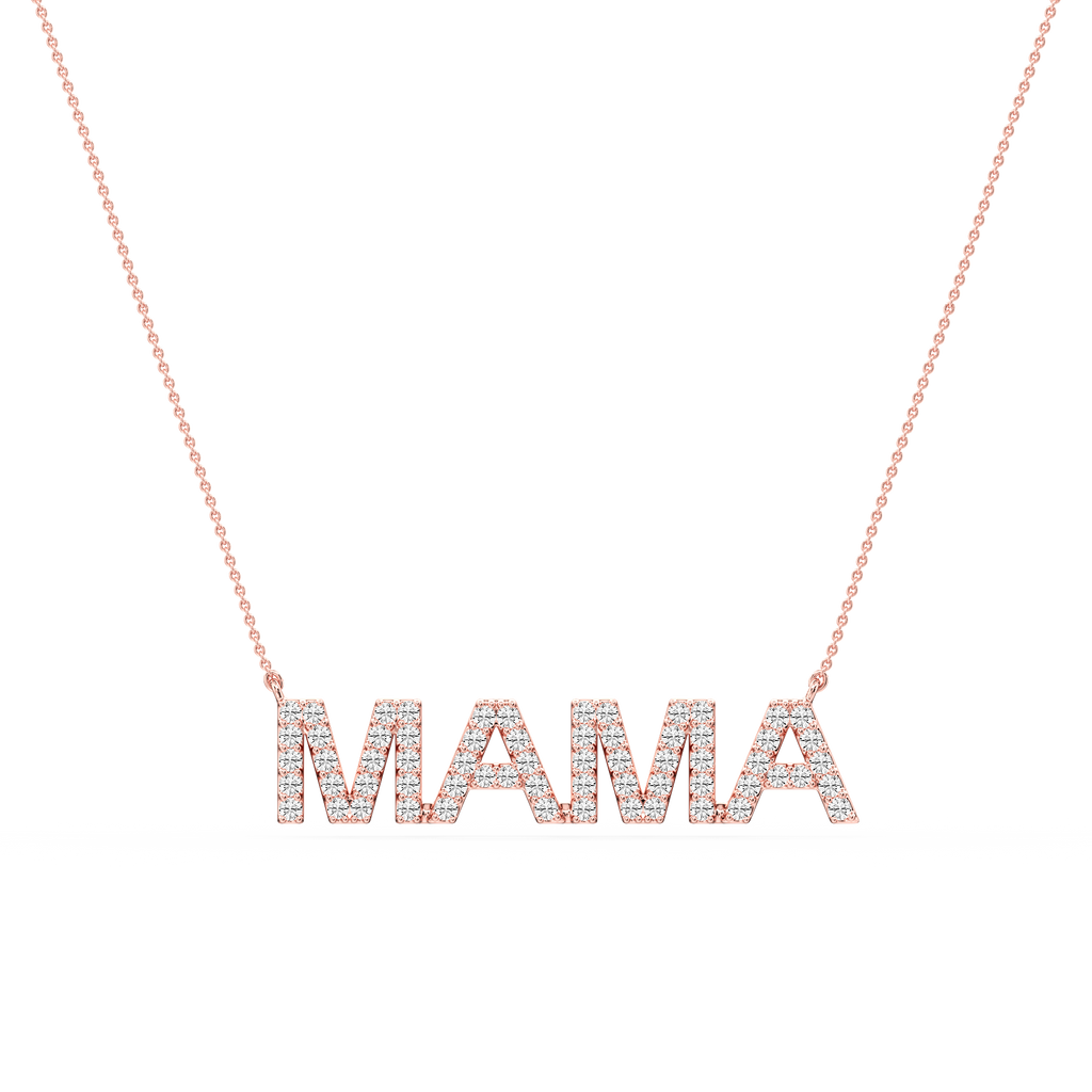 Round LGD Mama Block Letter Pendant - 16 to 18 Inches