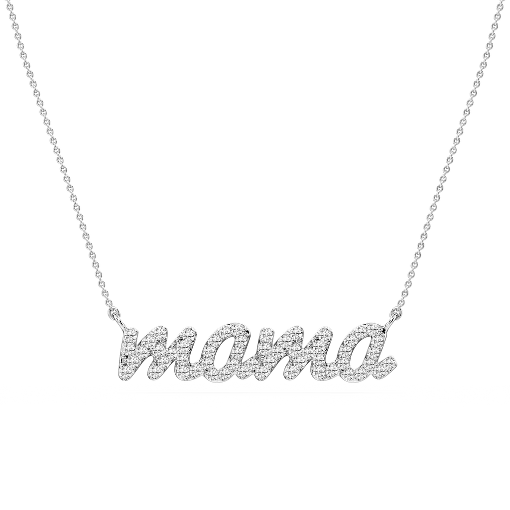 Round LGD Mama Cursive Letter Pendant - 16 to 18 Inches