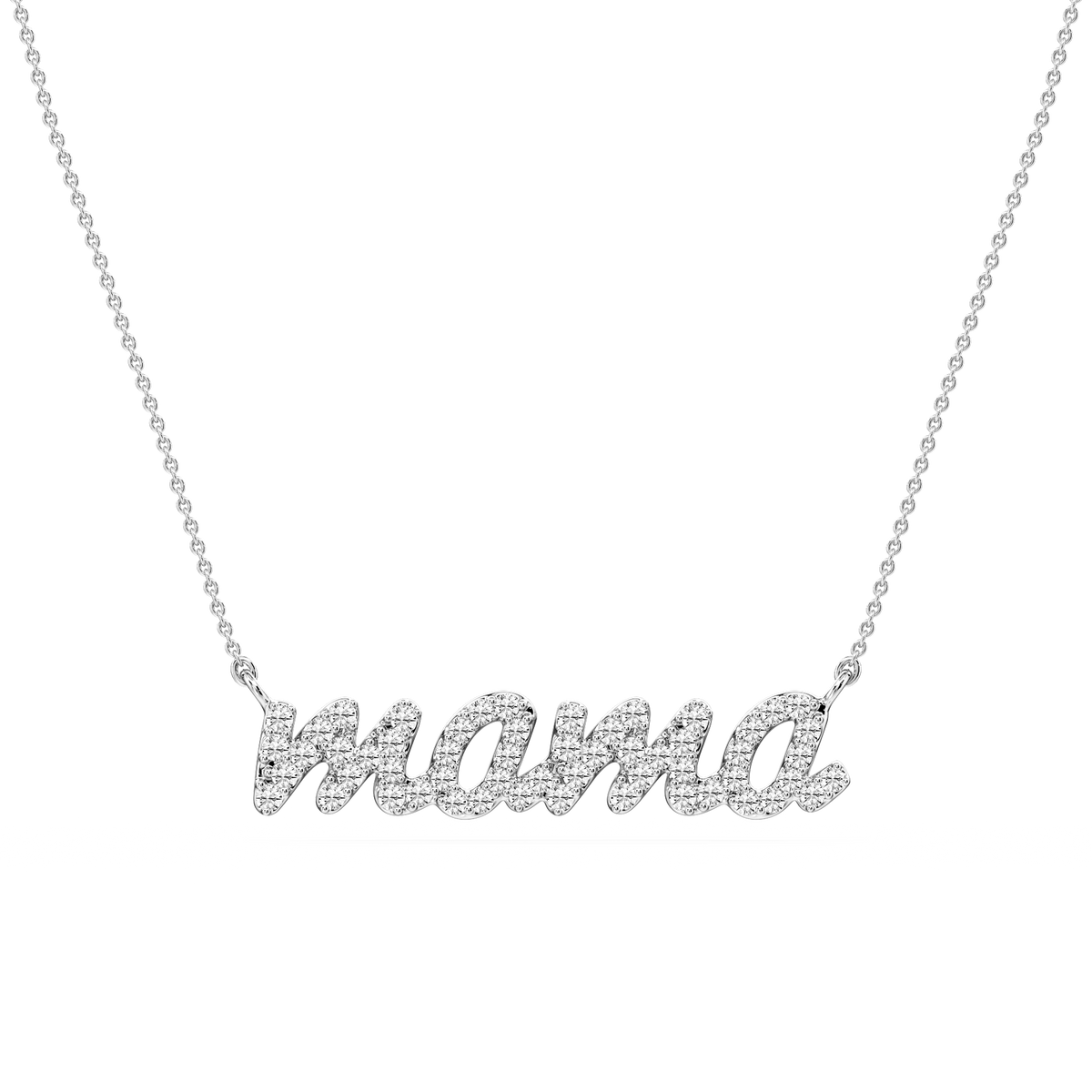 Round LGD Mama Cursive Letter Pendant - 16 to 18 Inches