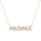Round LGD Mama Cursive Letter Pendant - 16 to 18 Inches
