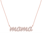 Round LGD Mama Cursive Letter Pendant - 16 to 18 Inches