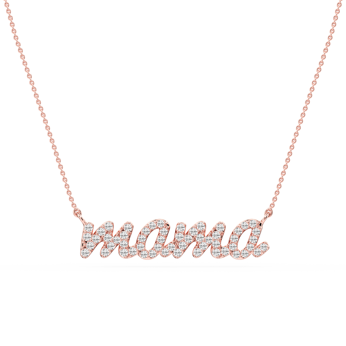 Round LGD Mama Cursive Letter Pendant - 16 to 18 Inches