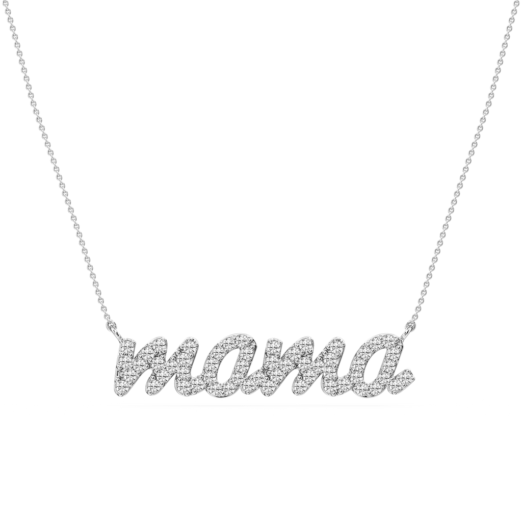 Round LGD Mama Cursive Letter Pendant - 16 to 18 Inches