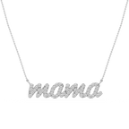 Round LGD Mama Cursive Letter Pendant - 16 to 18 Inches