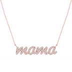 Round LGD Mama Cursive Letter Pendant - 16 to 18 Inches