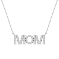 Round LGD Mom Block Letter Pendant - 16 to 18 Inches