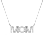 Round LGD Mom Block Letter Pendant - 16 to 18 Inches