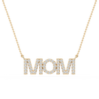Round LGD Mom Block Letter Pendant - 16 to 18 Inches