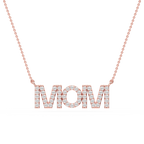 Round LGD Mom Block Letter Pendant - 16 to 18 Inches