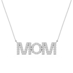 Round LGD Mom Block Letter Pendant - 16 to 18 Inches