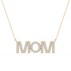Round LGD Mom Block Letter Pendant - 16 to 18 Inches