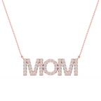 Round LGD Mom Block Letter Pendant - 16 to 18 Inches