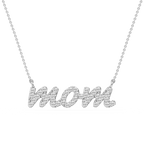 Round LGD Mommy Block Letter Pendant - 16 to 18 Inches