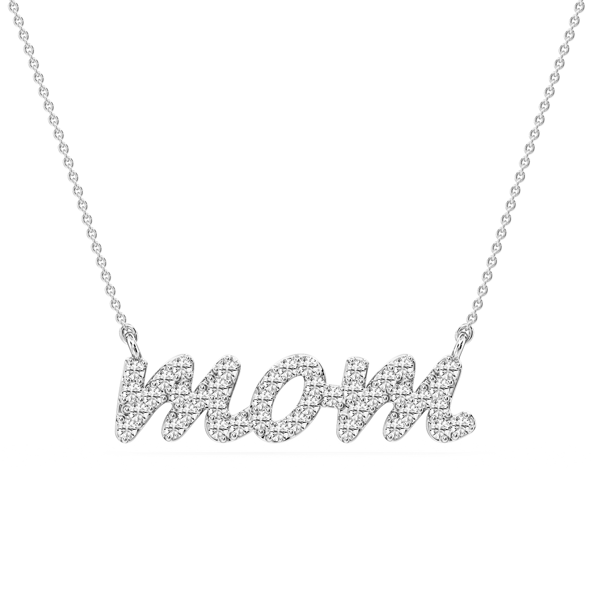 Round LGD Mommy Block Letter Pendant - 16 to 18 Inches