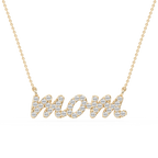 Round LGD Mommy Block Letter Pendant - 16 to 18 Inches