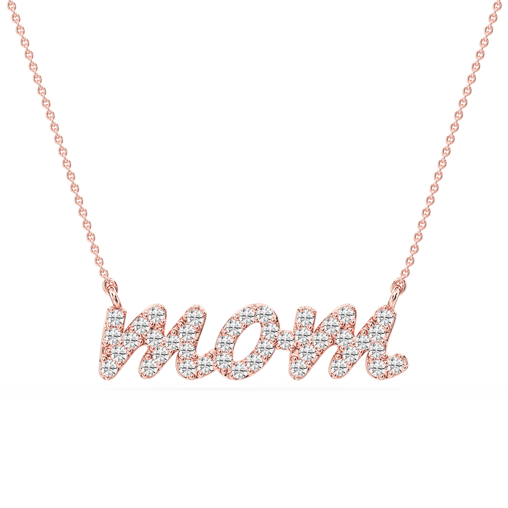 Round LGD Mommy Block Letter Pendant - 16 to 18 Inches