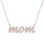 Round LGD Mommy Block Letter Pendant - 16 to 18 Inches
