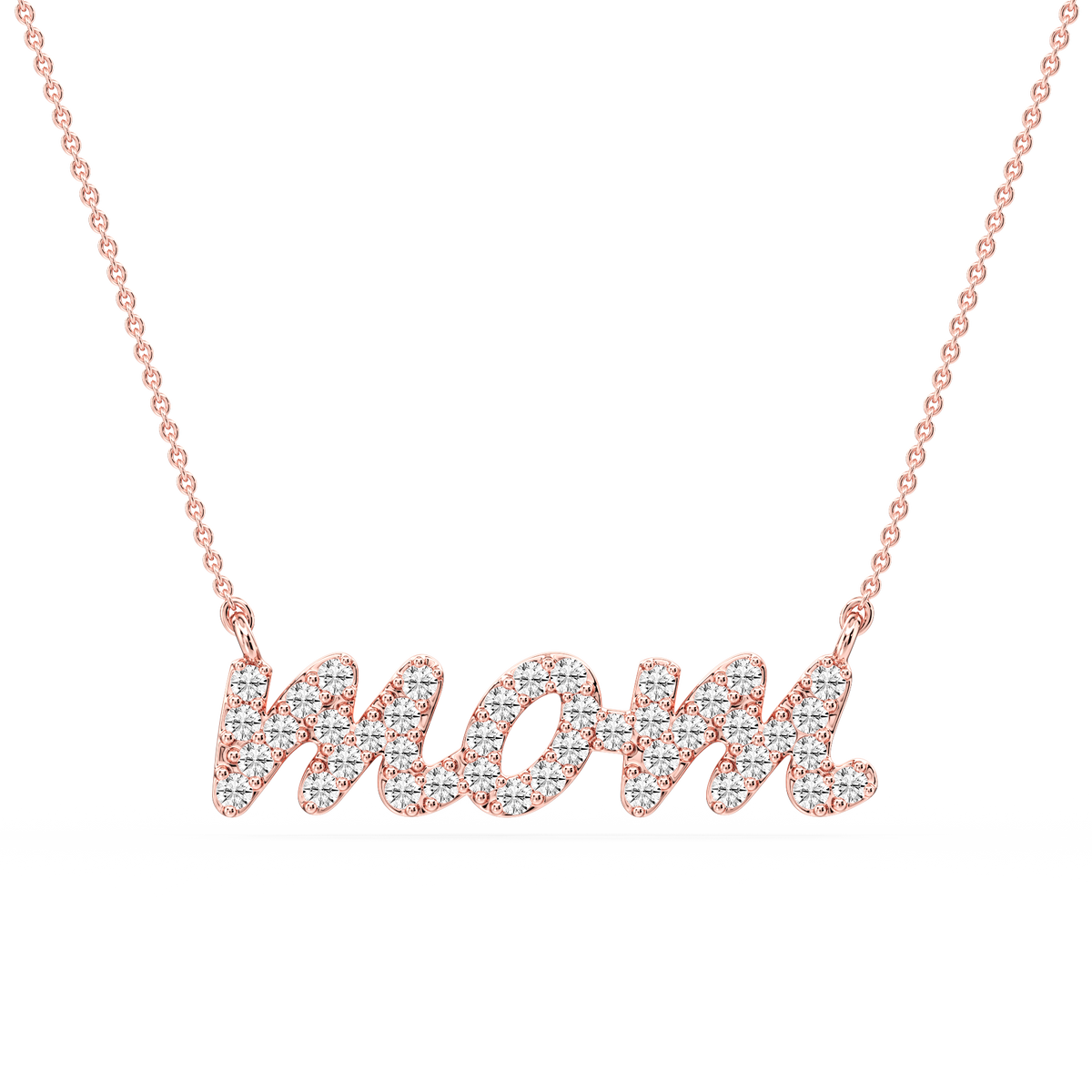 Round LGD Mommy Block Letter Pendant - 16 to 18 Inches