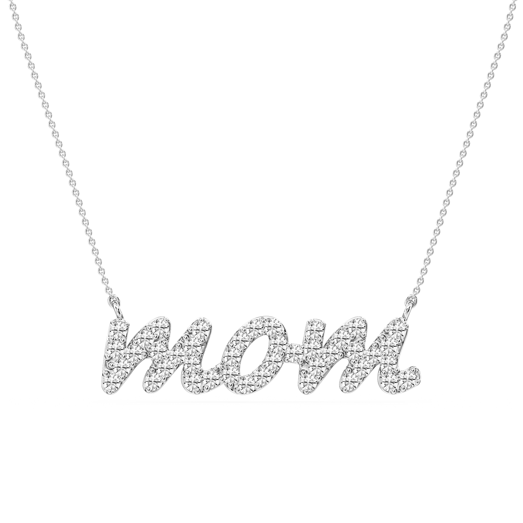 Round LGD Mommy Block Letter Pendant - 16 to 18 Inches