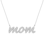 Round LGD Mommy Block Letter Pendant - 16 to 18 Inches
