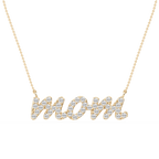 Round LGD Mommy Block Letter Pendant - 16 to 18 Inches