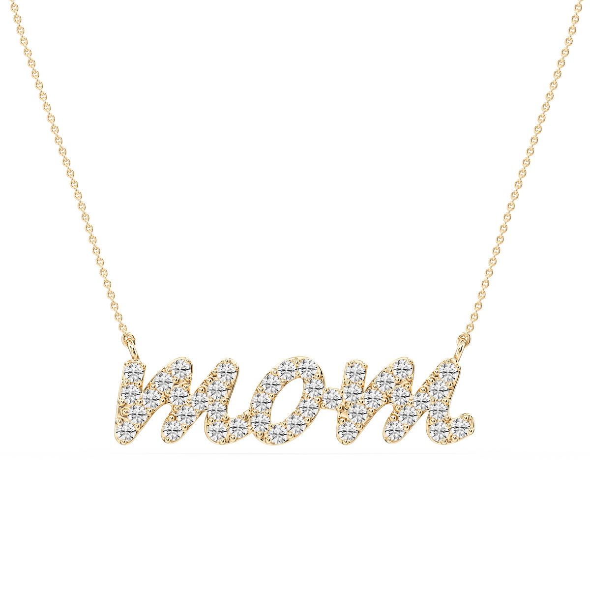 Round LGD Mommy Block Letter Pendant - 16 to 18 Inches