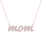 Round LGD Mommy Block Letter Pendant - 16 to 18 Inches