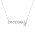 Round LGD Mommy Cursive Letter Pendant - 16 to 18 Inches