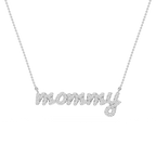 Round LGD Mommy Cursive Letter Pendant - 16 to 18 Inches